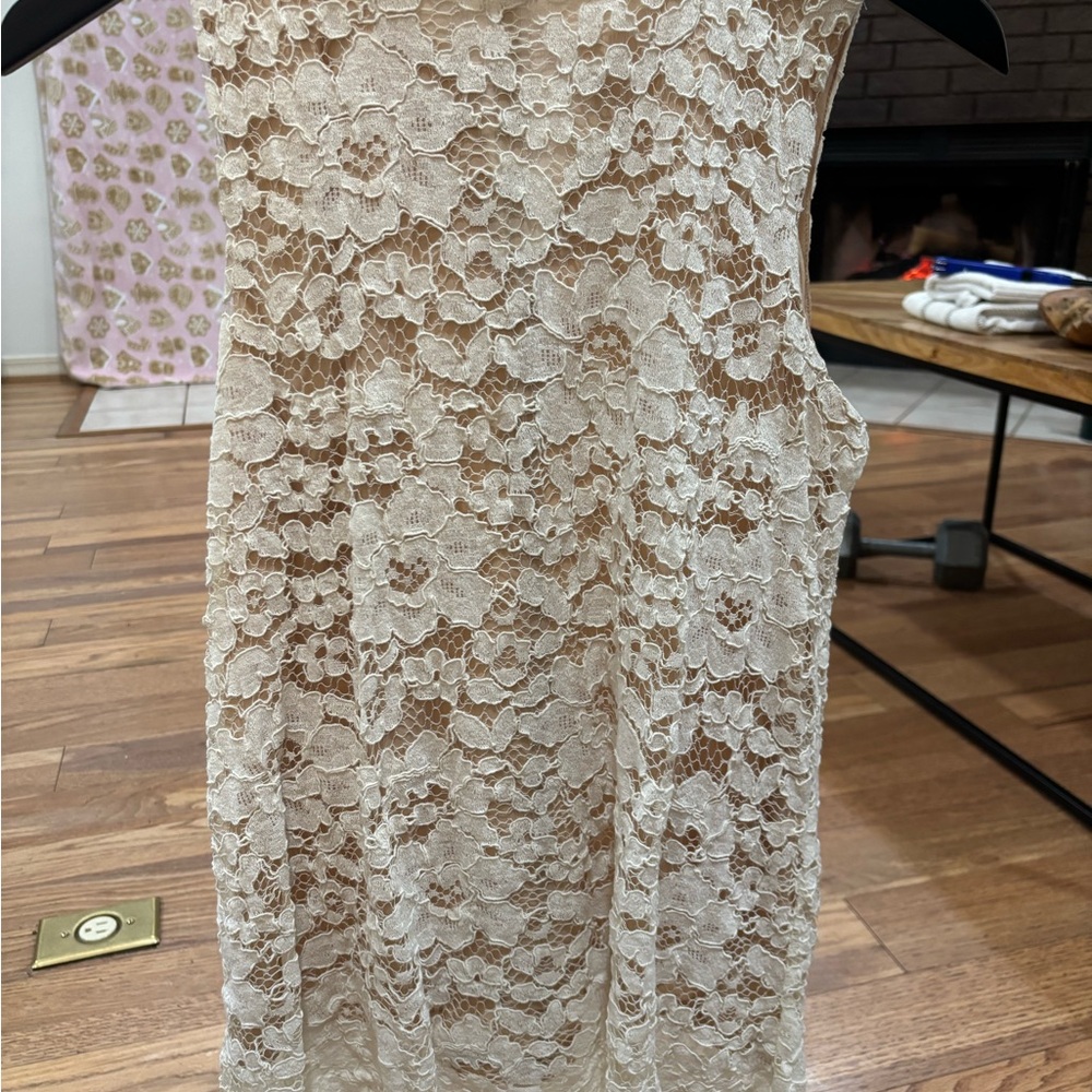 Rose & Olive Cream Lace Detail Top